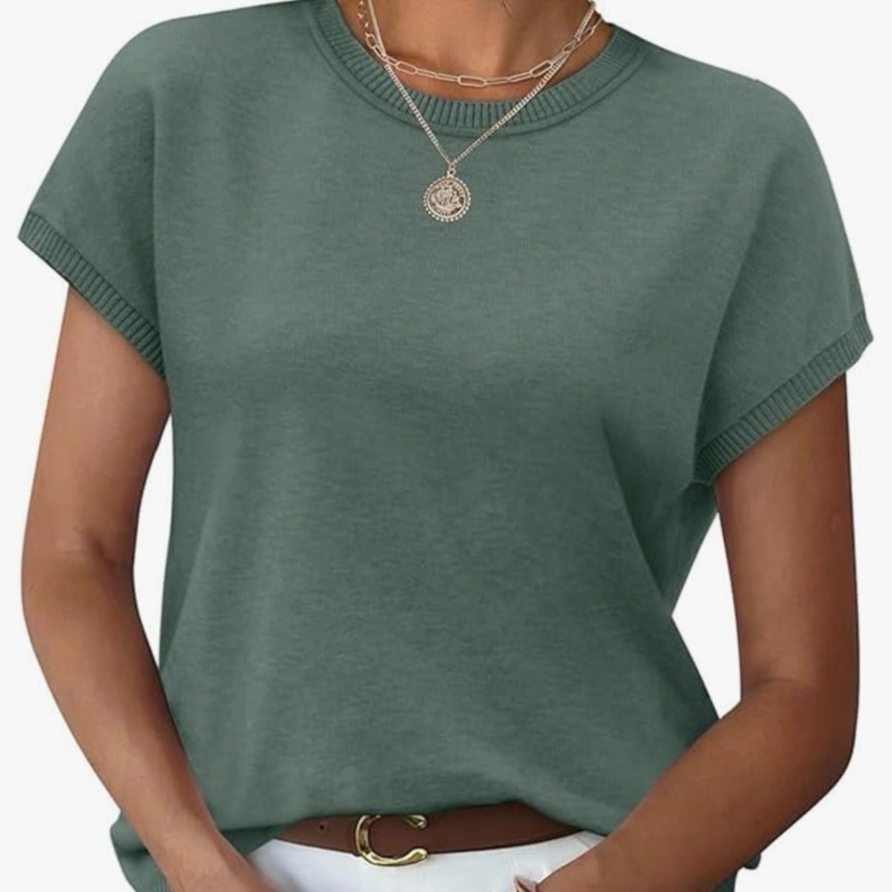 Sleeveless Rib-Trim Knit Tank Top - light green